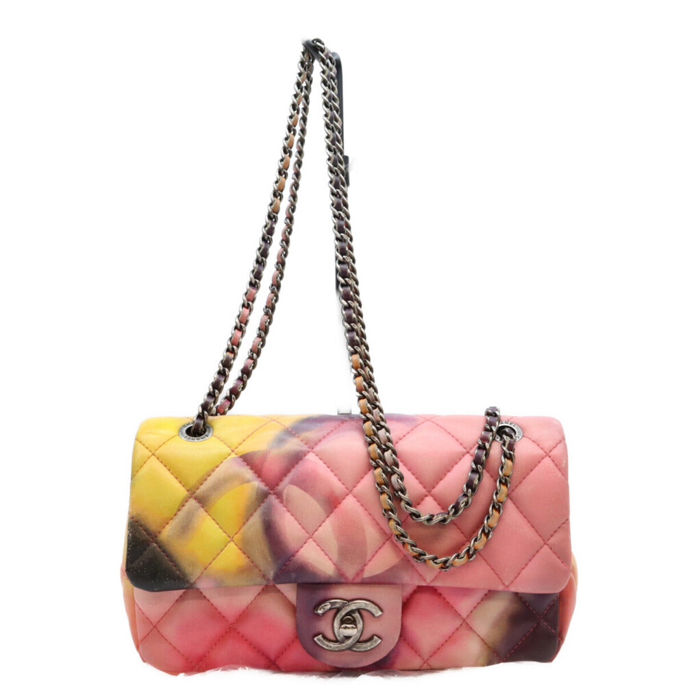 CHANEL Lambskin S-Flap Flower Power MatelassΓ© 23 Shoulder Bag, Multicolor, Si...